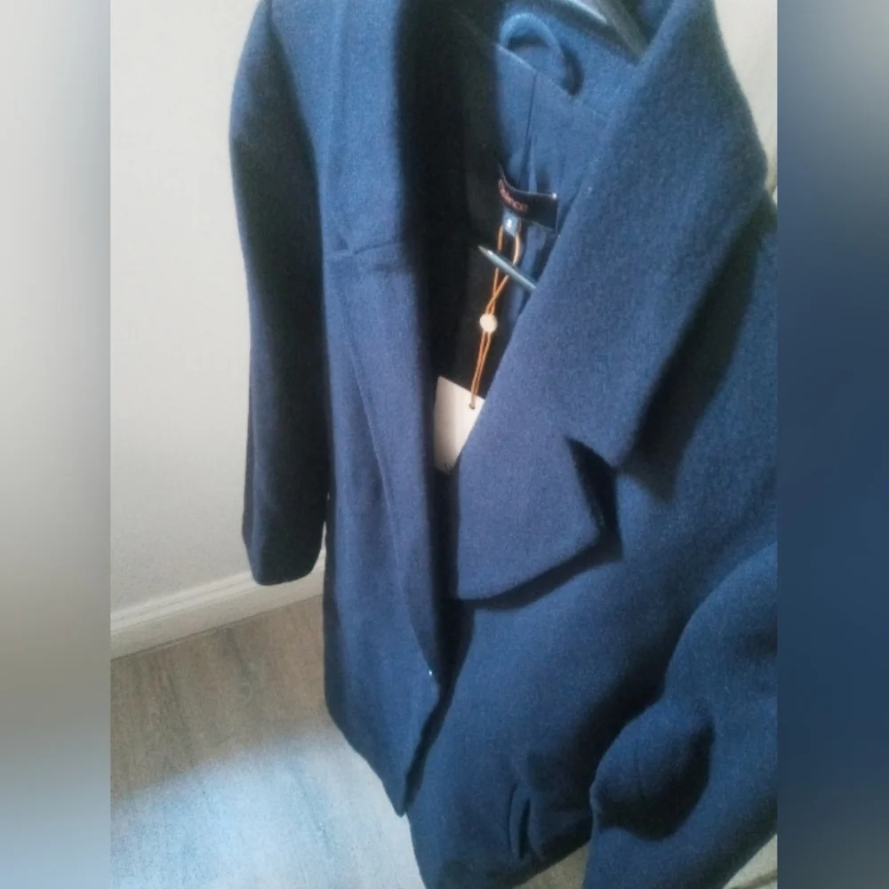 Quince Italian Wool Long Classic Coat. Navy. Small. Perfect Condition. - Picture 3 of 17
